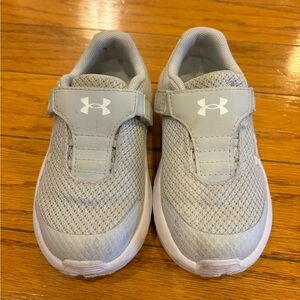 Under Armour Gray and White Slip-On Sneakers with Elastic Band